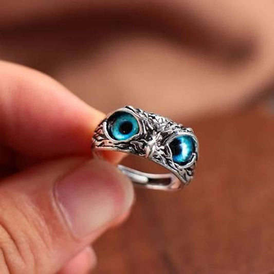 Attractive Silver Plated Owl Ring