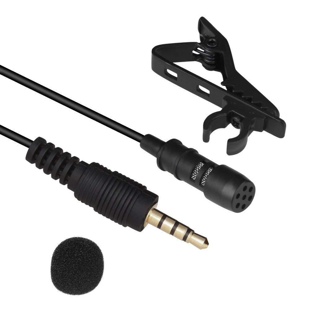 Dynamic Lapel Collar USB Omnidirectional Mic Voice Recording Lavalier Microphone For Singing YouTube, Black